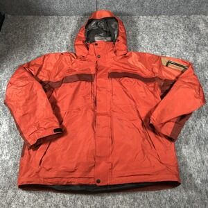 Columbia Titanium Jacket Mens XL Red Omni-Tech Hooded Interchange Shell Ski